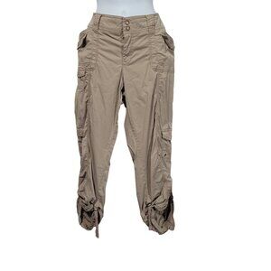 Sonoma Life Style Convertible Pants Womens 14 Avg/Reg Beige Modern Cotton Spande